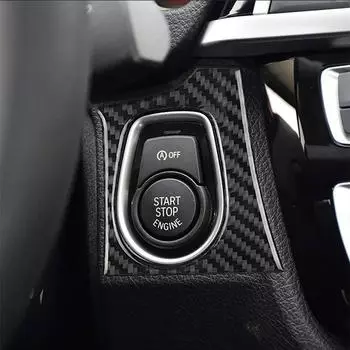 Углеродное волокно автомобильный переключатель зажигания, кнопка запуска двигателя, стоп-кольца, крышка для замочной скважины, наклейка для BMW 3 серии F30, автомобиль 3 Color Style