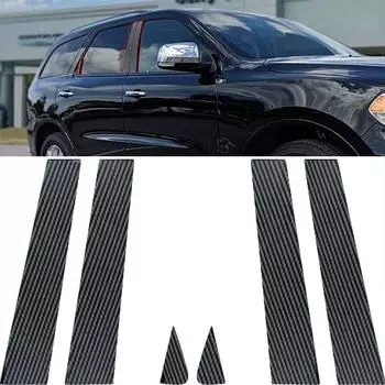 Углеродное волокно автомобиля, оконные стойки, дверные накладки, комплекты накладок, пригодные для Dodge Durango 2011-2024 BC, наклейки на колонну, аксессуары