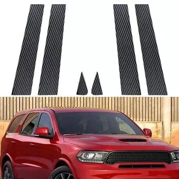 Углеродное волокно автомобиля, оконные стойки, дверные накладки, комплекты накладок, пригодные для Dodge Durango 2011-2024 BC, наклейки на колонну, аксессуары