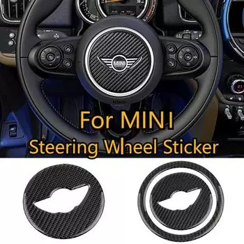 Углеродное волокно, центральная автомобильная наклейка на руль автомобиля для Cooper R55 R56 R60 R61 F55 F56 F60 Clubman Countryman, аксессуары For F series