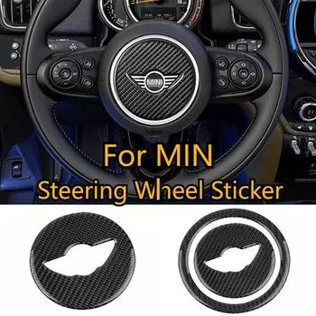 Углеродное волокно, центральная автомобильная наклейка на руль автомобиля для Cooper R55 R56 R60 R61 F55 F56 F60 Clubman Countryman, аксессуары For F series