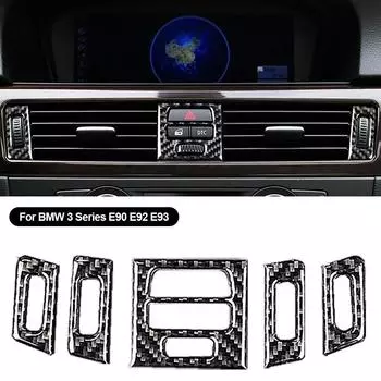 Углеродное волокно центральный кондиционер розетка переменного тока розетка приборной панели динамик панель декор M аксессуары для BMW E90 E92 E93 3 серии