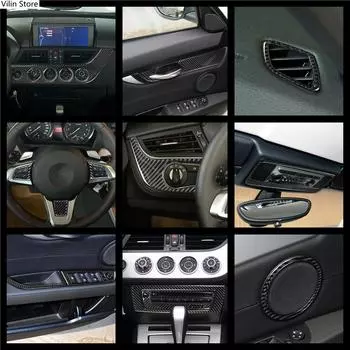Углеродное волокно для BMW Z4 E89 2009-2015, кнопка стеклоподъемника автомобиля, переключатель управления, подлокотник, панель, рамка, наклейка, наклейка 12