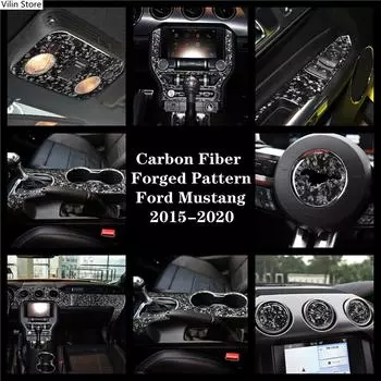 Углеродное волокно для Ford Mustang 15-20 CD, панель управления кондиционером, панель передач, воздушная панель, наклейка на автомобиль, крышка автомобиля j