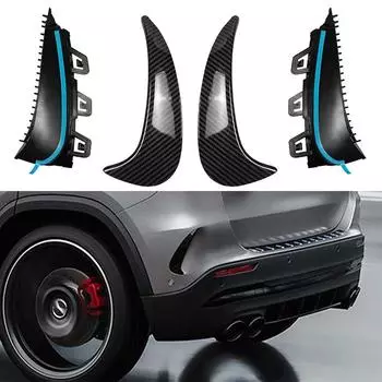 Углеродное волокно Stle для Mercedes Benz H247 GLA200 GLA220 GLA250 GLA35 GLA45S AMG 2020-2025 Задний бампер Lip Splitter Canards Спойлер Fender Fins Carbon Fiber Style