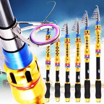 Углеродные удочки 1,8-3,3 м, телескопическая спиннинговая удочка для путешествий, пресноводная рыбалка в соленой воде 1.8 m