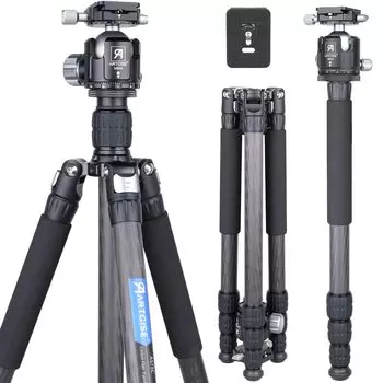 Углеродный штатив ARTCISE, 10-слойный материал из углеродного волокна, дизайн 2023 года, диаметр трубы 29 мм, 4-уровневый гаечный замок, штатив для фотосъемки, 3-уровневые открывающиеся ножки, монопод