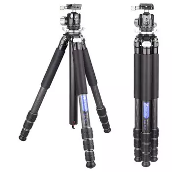 Углеродный штатив ARTCISE из 10-слойного углеродного волокна, легкий дорожный штатив, общая высота 1650 мм, конструкция 2024, диаметр трубы 29 мм, 4-уровневый гайковый замок