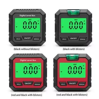 Угломер с подсветкой и магнитным основанием, электронный уровень и угломер для плотницких работ, строительства, кладки, наклона красный