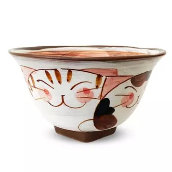 Угловая чайная чашка Takadai красная 3 котенка Hasami Ware Kobo Sho Сделано в Японии J-кухни шо~