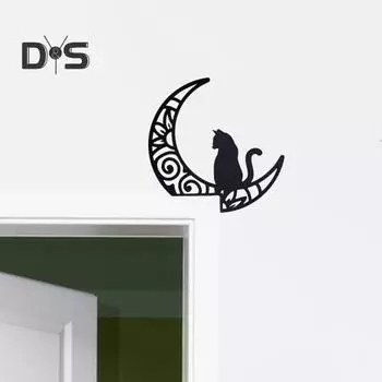 Угловая декоративная табличка на дверь на Хэллоуин, реверсивная деревянная рамка с изображением котенка, луны, черепа, привидения, для дверной полки, каминной доски, подоконника B