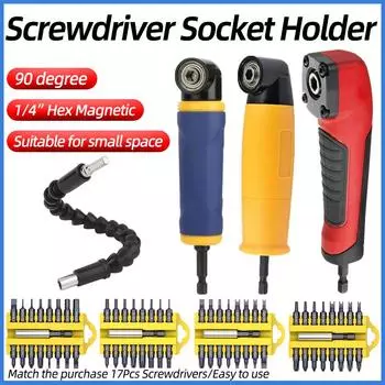 Угловая дрель под углом 90 градусов, держатель адаптера, удлинитель, набор шестигранных магнитных отверток 1/4 дюйма, ручные инструменты