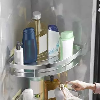 Угловая душевая кабина самоклеящиеся полки для душа без сверления органайзер для ванной комнаты стеллаж для хранения серебряный