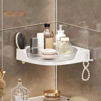 Угловая душевая полка для ванной комнаты, душевая стойка большой вместимости, не требуется сверление, простая установка, универсальное использование, подвесная полка чёрный