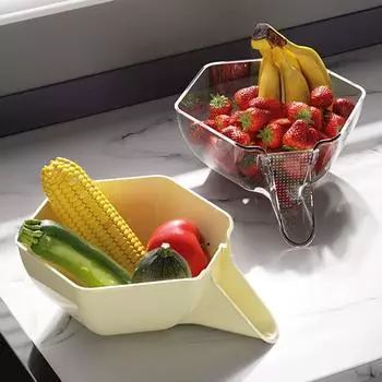 Угловая конструкция корзины для хранения кухонных инструментов проста в использовании прозрачный