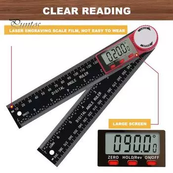 Угловая линейка, измерительный инструмент, цифровой дисплей, легко читаемый, высокая точность, многоцелевой прецизионный измерительный инструмент для измерения угла
