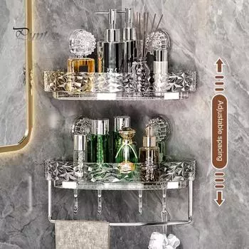 Угловая настенная полка с присоской, стойка для хранения, прочная, выдерживающая большую нагрузку, легко устанавливаемая, прочная полка-органайзер для душа A белый