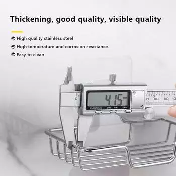 Угловая полка для душа из нержавеющей стали с присоской для ванной комнаты