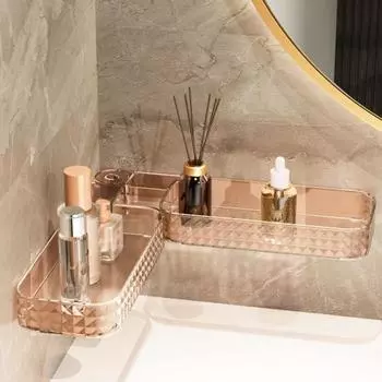 Угловая полка для душа, полый дренажный U-образный вентилируемый аккуратный поднос для хранения в ванной комнате без перфорации