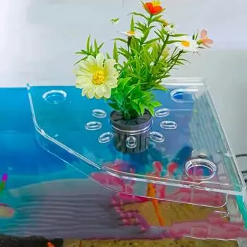 Угловая полка для хранения аквариума, полка для хранения без сверления, кронштейн для ландшафта на крышку аквариума, поддон для гидропонных зеленых растений