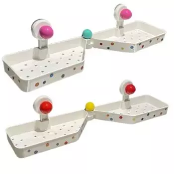 Угловая полка для хранения на присоске Пластиковый органайзер для душа Полка для ванной комнаты Умывальник Style 2