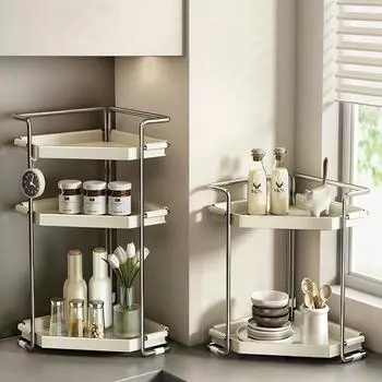 Угловая полка для кухни, столешница, штатив, полка для специй, многофункциональная полка для хранения туалетных принадлежностей в ванной комнате
