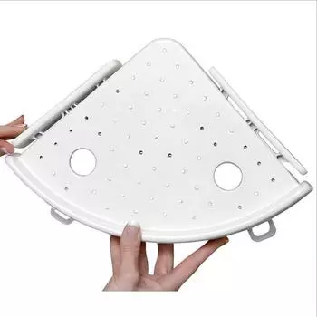 Угловая полка для ванной комнаты, кухни, треугольная полка для хранения вещей белый