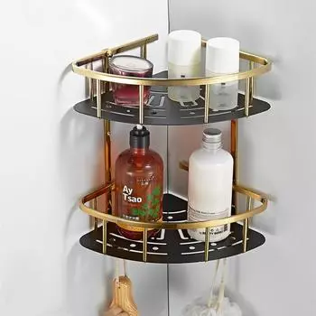 Угловая полка Tuqiu, латунная полка для душа в ванной, золотая полка для душа в ванной, держатель для душевой кабины, настенная полка для ванной