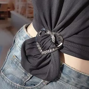 Угловая пряжка для одежды, декоративный аксессуар в форме сердца, милый долговечный зажим для кардигана S серебряный