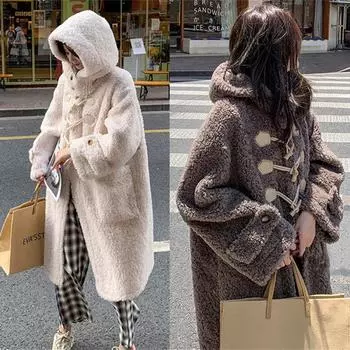 Угловая пряжка средней и длинной длины, новая куртка из хлопка и шерсти ягненка, женская стеганая куртка, модная зимняя одежда, толстый зернистый бархат, большой размер S 90-50 kg белый