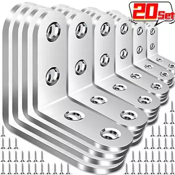 Угловая распорка L из нержавеющей стали, металлические угловые соединители L, кронштейны для крепления полок опорной рамы мебельного шкафа