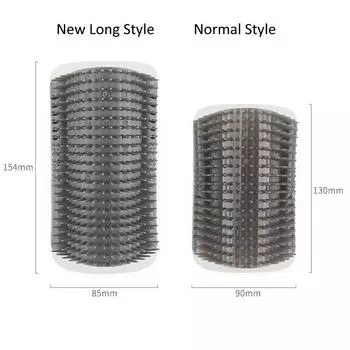 Угловая щетка для домашних животных, расческа для игр, игрушка для кошек, пластиковая щетина для царапин, массажер для арки, когтеточка для самостоятельного ухода за кошками серый