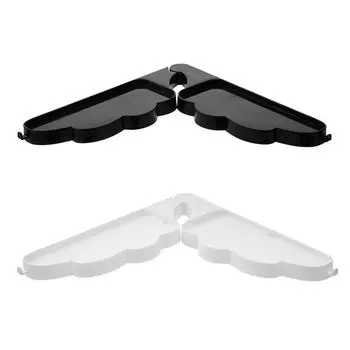 Угловая вращающаяся угловая полка в форме крыла, настенное крепление для ванной комнаты, складная стойка для хранения душа, органайзер без перфорации белый