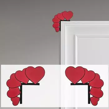 Угловое украшение для деревянной дверной рамы в форме сердца ко Дню святого Валентина, декор для домашней вечеринки, теплая и домашняя сцена One Size