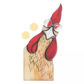 Угловой декор окна в виде петуха, акриловое украшение ручной работы, милый забавный выглядывающий петух, украшение окна для