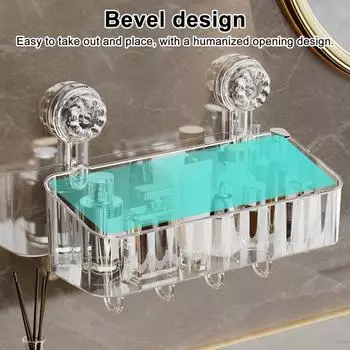 Угловой держатель для душа на присоске без сверления с крючком, прочный, выдерживающий нагрузку, простой в установке, съемная корзина для хранения вещей Small