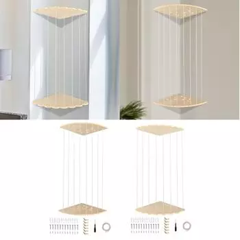 Угловой держатель для плюшевых игрушек, органайзер для мягких игрушек, вертикальный, регулируемый по высоте, подвесной органайзер, деревянная полка для игровой комнаты в общежитии Wave