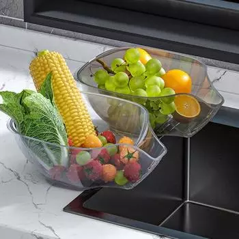 Угловой фильтр для кухонной мойки Yousheng, сливная корзина, пищевая, без BPA, большая емкость, прозрачная, многофункциональная, с носиком