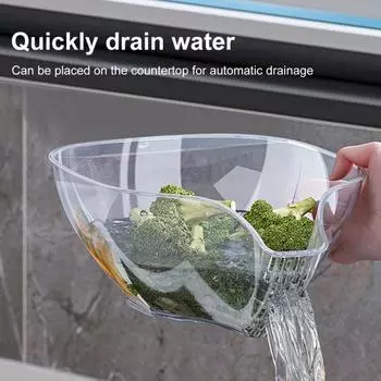 Угловой фильтр для кухонной раковины, сливная корзина, пищевая, без BPA, большая емкость, прозрачная чистый