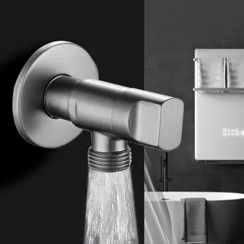 Угловой клапан для ванной комнаты с интерфейсом 1/2 дюйма, латунный сердечник клапана, антикоррозийный, противообратный, аксессуары для унитаза и раковины серебряный