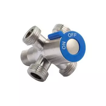 Угловой клапан из нержавеющей стали 304 с одним входом и четырьмя выходами G1/2 для туалета, угловой клапан для биде и ванной комнаты BSP