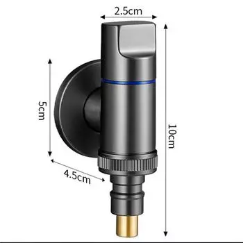 Угловой кран для стиральной машины с интерфейсом 1/2 дюйма, латунный сердечник клапана, однорычажный съемный излив, аксессуары для смесителя для ванной комнаты серебряный