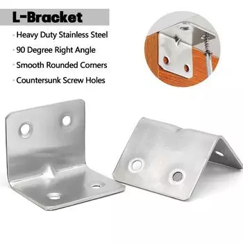 Угловой кронштейн из нержавеющей стали, угловой фиксированный кронштейн 90 градусов, фиксированный соединитель для деревянной мебели, фиксация, аксессуары для шкафа