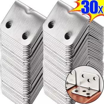 Угловой кронштейн L-Shaop из нержавеющей стали, 90°, прямоугольный, фиксированный, угловой, мебельный, дверной, шкафный, каркас кровати, кронштейны, крепежи