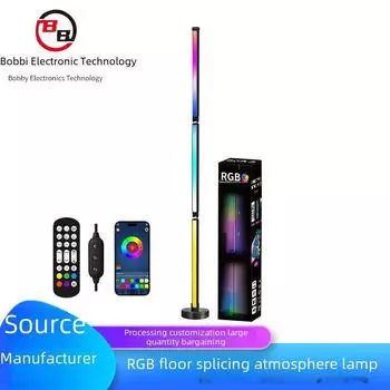 Угловой напольный светильник RGB Fantasy Color с музыкальным ритмом для игровых и жилых помещений Line control + remote control + app sound pickup