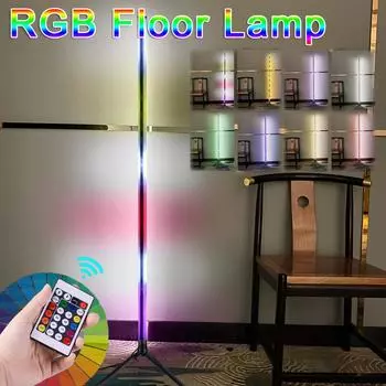 Угловой напольный светильник RGB LED Smart APP Remote Control Современный напольный светильник Атмосферный теплый стоячий светильник Настольная лампа для украшения дома Multicolor