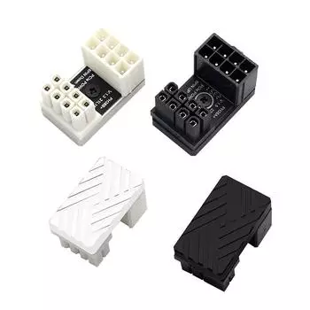 Угловой разъем 180 градусов для графического процессора 8P GPU угловой адаптер металлический разъем GPU принадлежности для графических карт для компьютерных энтузиастов B чёрный