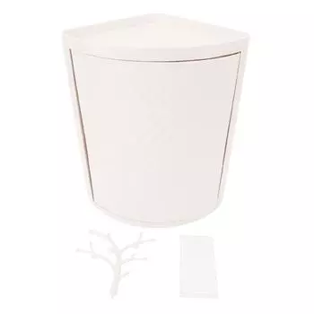 Угловой шкаф для хранения на столешнице из полипропилена, вращающийся на 360°, пыленепроницаемый угловой стеллаж для хранения вещей в ванной комнате