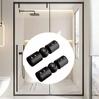 Угловой соединитель для карниза, 2 шт., с винтами, универсальное соединение, шарнирное колено для душевой комнаты 25mm matt black