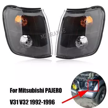 Угловой свет для Mitsubishi PAJERO V31 V32 1992-1996 Сигнальные огни для автомобилей Фары Индикатор автомобиля Модифицированный дымчатый черный